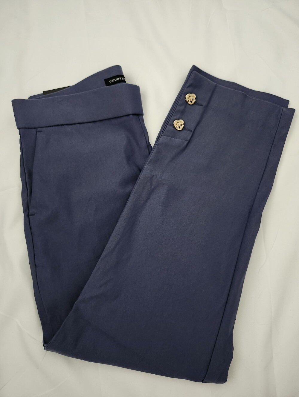 Counterparts Blue Women's Dress Pants with Gold Buttons